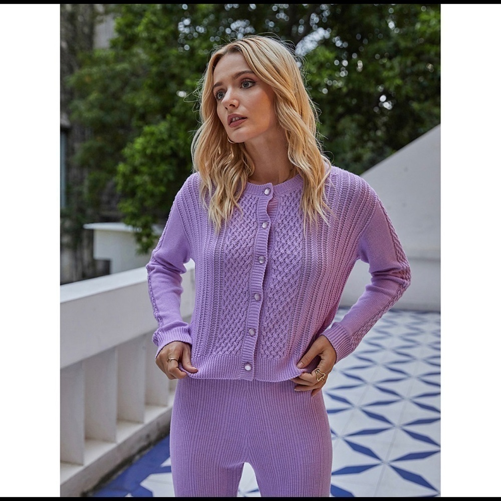 NWT Button Down Purple Cardigan Sweater